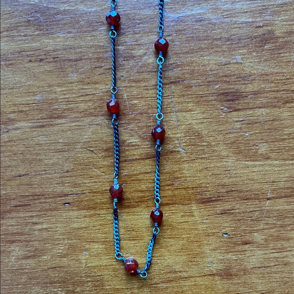 Red Beaded choker Necklace